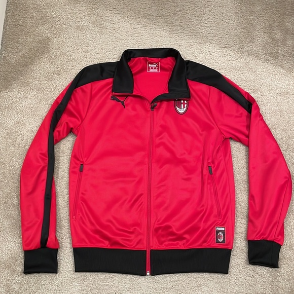 Preowned AC Milan red track jacket men size M in excellent condition - Picture 3 of 9